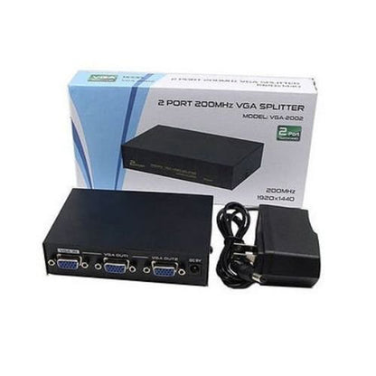 VGA Switch Box, 2 in 1 Out VGA Switcher Splitter Data Sync VGA Monitor Switch VGA Splitter, 2 Port VGA Video Sharing Adapter 2 in 1 Out Manual Switcher for Computer, Laptop, Monitor