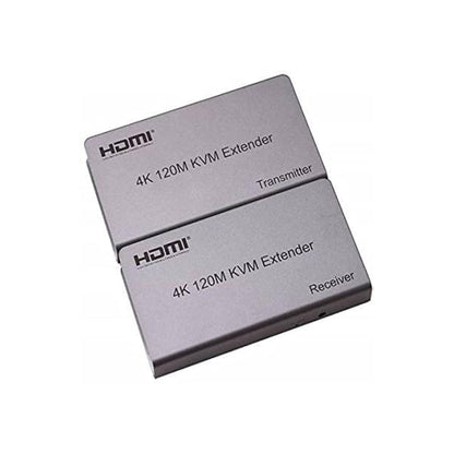 XLT 4K HDMI KVM Extender Transmitted Over Ethernet via Cat5/5e/Cat6/7 RJ45 Ethernet Cable, Full HD 1080P with HDMI and USB Ports for Teaching, Video Conference, Home Theatre - 120M