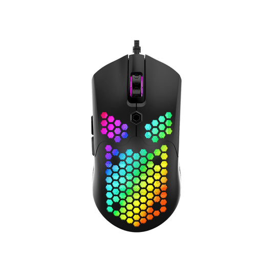 Dragon War G25 RGB (Black) Gaming Mouse, Lightweight Honeycomb Shell USB Wired Mouse with 12000 DPI Optical Sensor and Macro Function