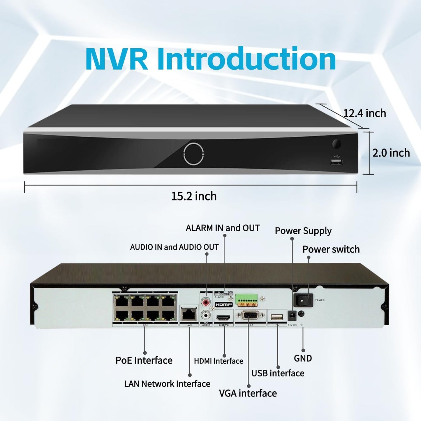 DS-7608NXI-K2/8P 8CH 4K 8-Channel PoE AcuSense NVR Network Video Recorder Human/Vehicle Detection Compatible with HIK IP Camera