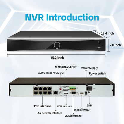 DS-7608NXI-K2/8P 8CH 4K 8-Channel PoE AcuSense NVR Network Video Recorder Human/Vehicle Detection Compatible with HIK IP Camera