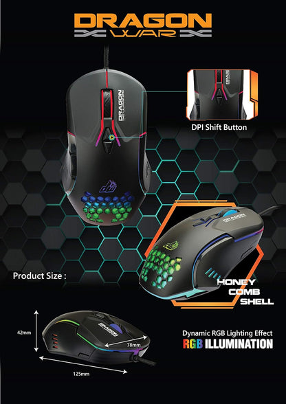 Dragon War G26 HEPTAESTUS RGB Gaming mouse